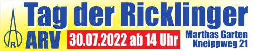 18. Tag der Ricklinger 2022 am Samstag, 30. Juli, ab 14 Uhr in Marthas Garten, Kneippweg 21, 30459 Hannover